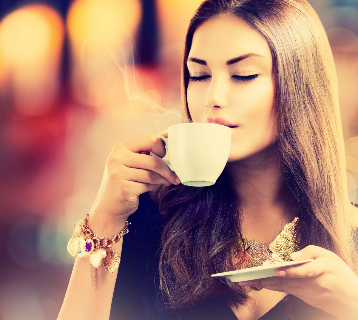 woman drinking tea