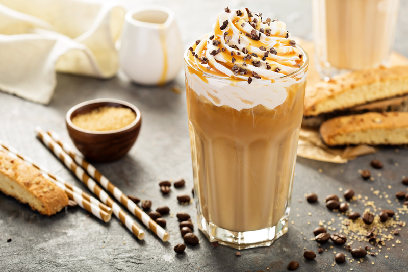 Image of an iced caramel latte