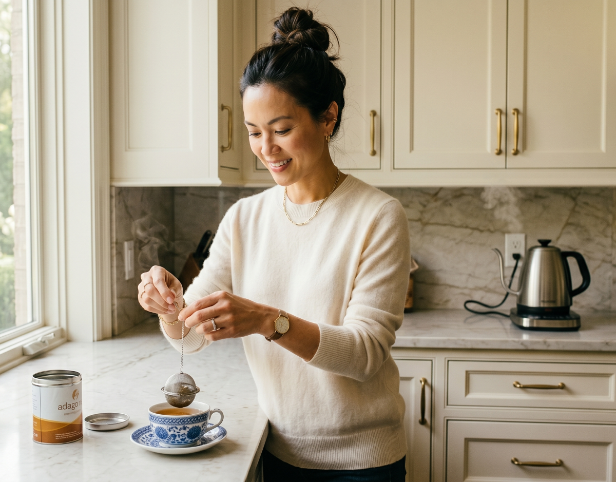 Lady Making Oolong Tea made with AI