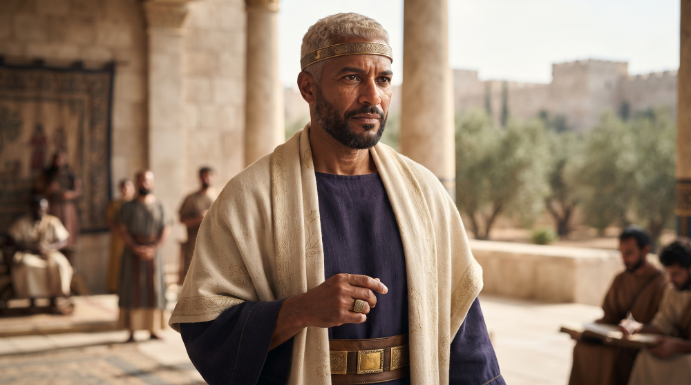 Depiction of King Solomon made with AI.